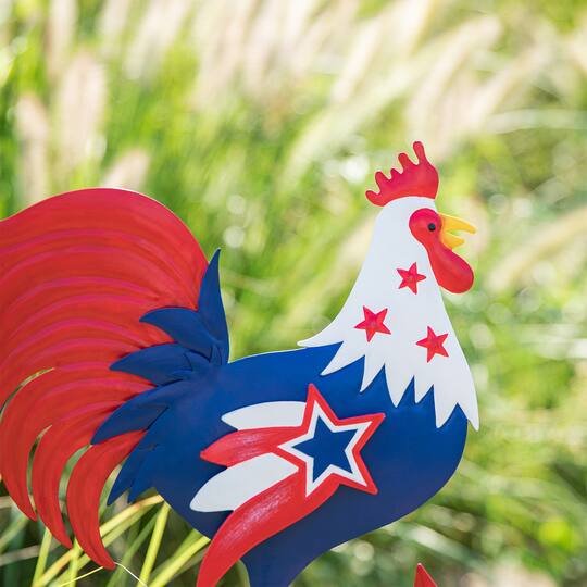 Glitzhome® 35.7" Patriotic Rooster Yard Stake